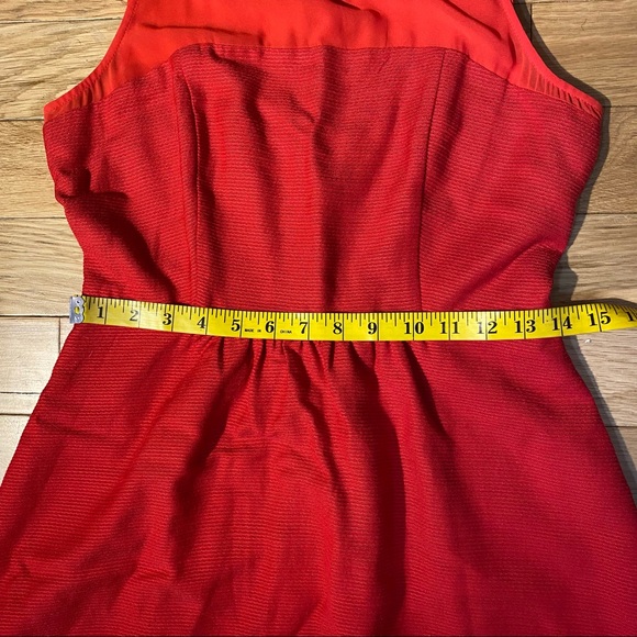 Anthro Maeve Lattice Neck Fit And Flare Skater Dress in Bright Red size 2 - Picture 13 of 15